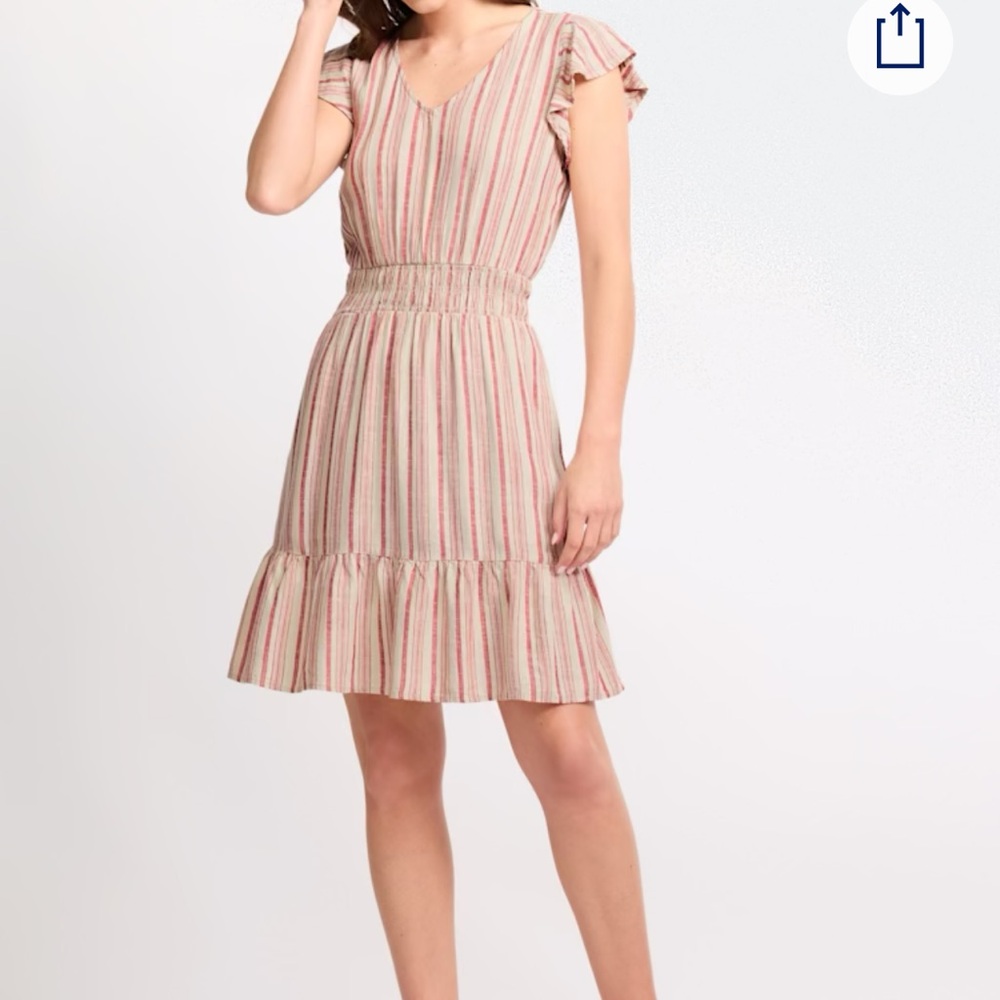 Market & Spruce Pleated Sundress with Flutter Sleeves